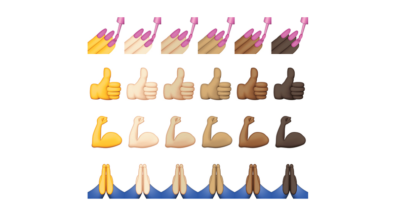 Illustration for article titled Here Are Apple's Diverse (And Racist? Jaundiced?) Emoji